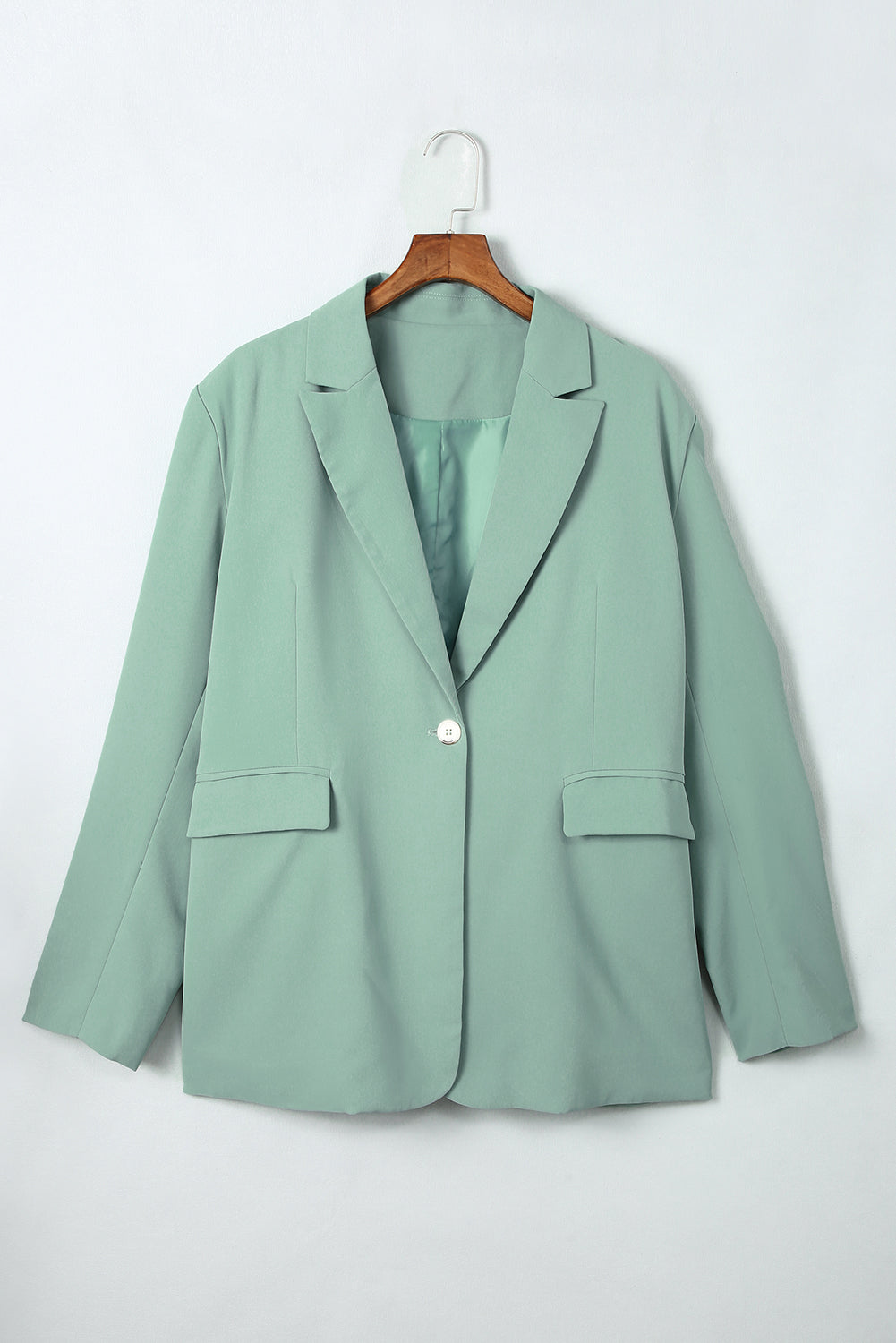 "Natalia" One-Button Flap Pocket Blazer