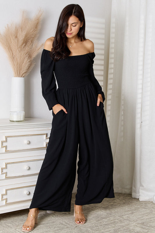 "Isla" Square Neck Jumpsuit with Pockets