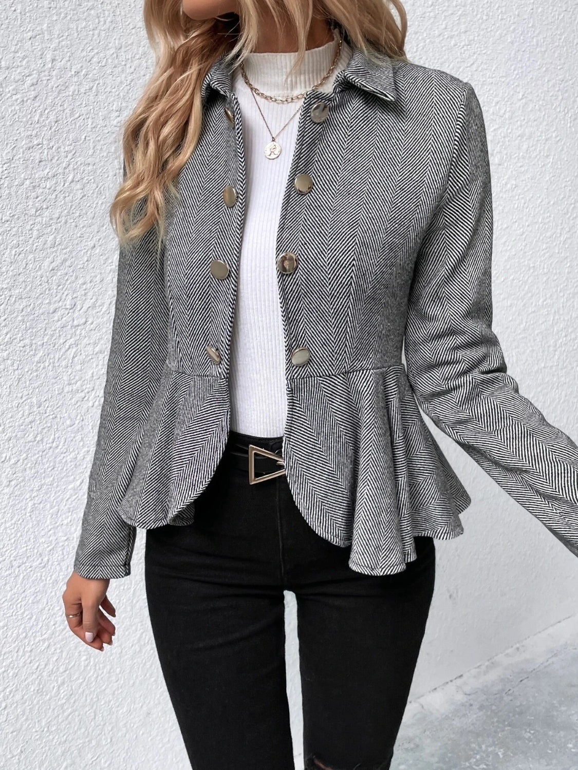 "Sophia" Ruffled Blazer