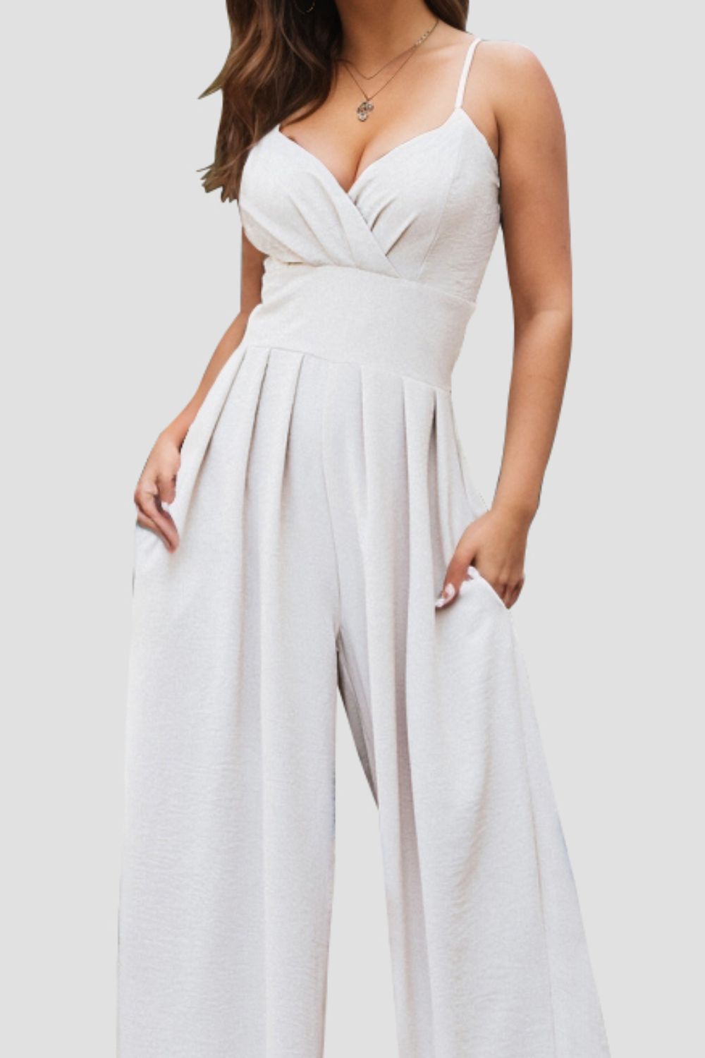 "Alice" Spaghetti Strap Wide Leg Jumpsuit