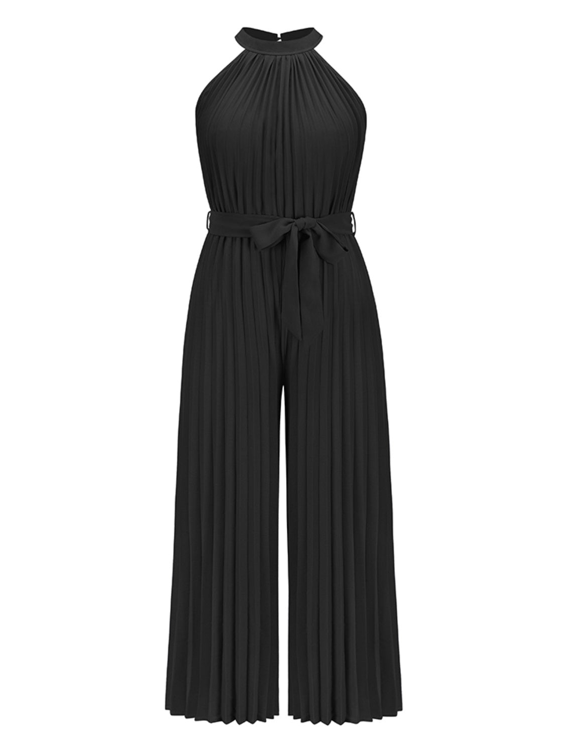 "Talia" Pleated Sleeveless Jumpsuit