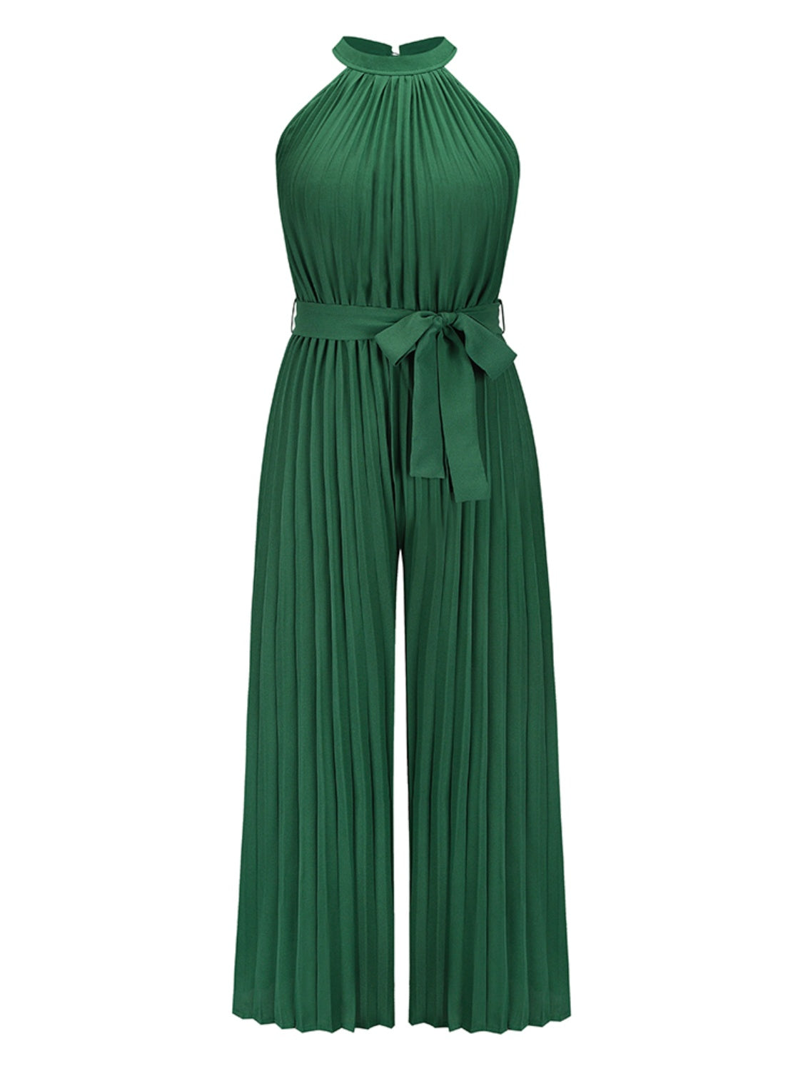 "Talia" Pleated Sleeveless Jumpsuit