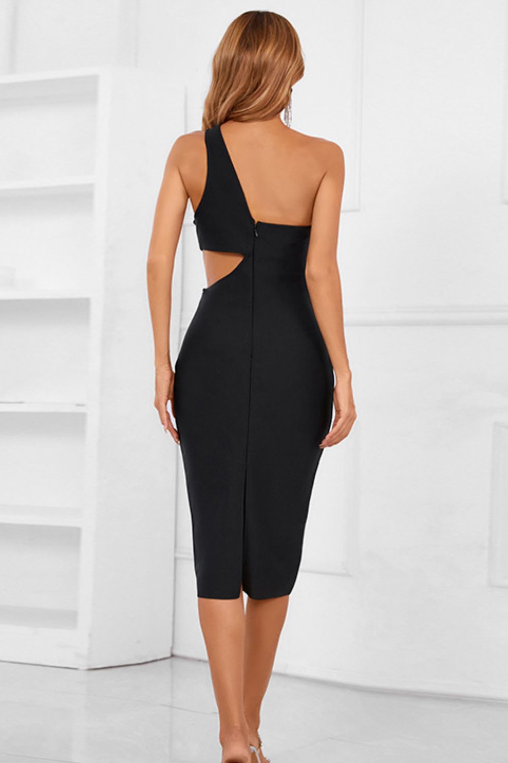 "Irina" One-Shoulder Cutout Bandage Dress