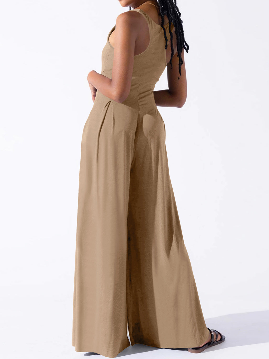 "Avery" Square Neck Wide Strap Jumpsuit