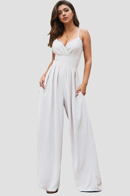 "Alice" Spaghetti Strap Wide Leg Jumpsuit