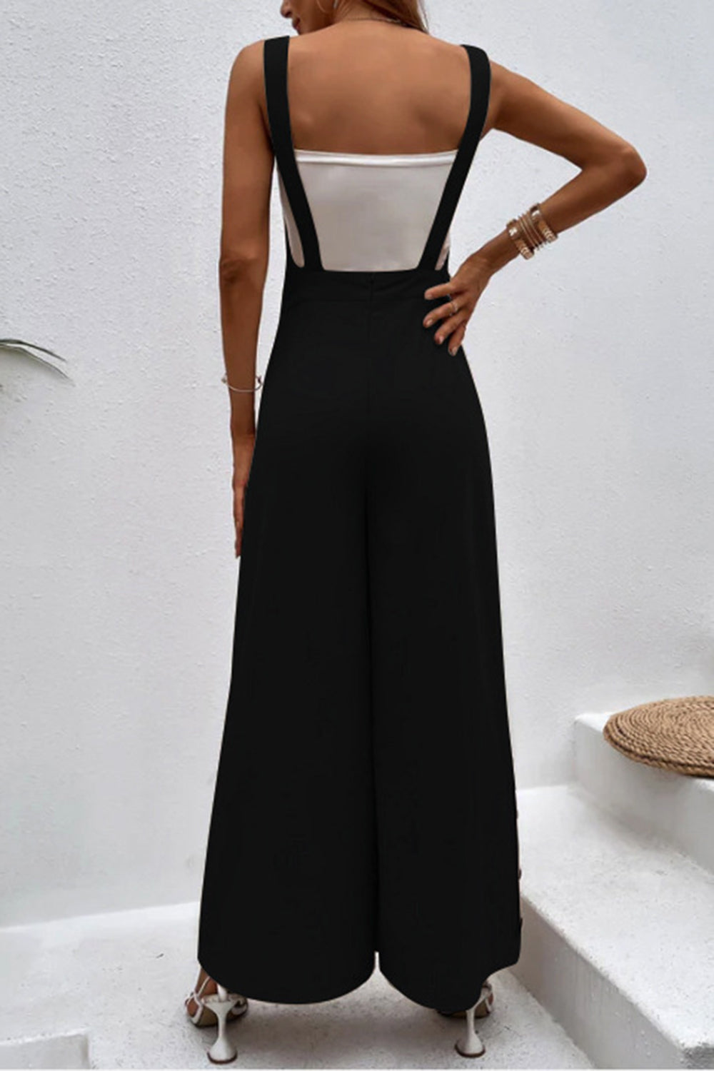 "Mia" Square Neck Wide Strap Jumpsuit