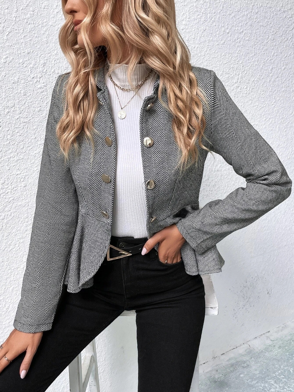 "Sophia" Ruffled Blazer