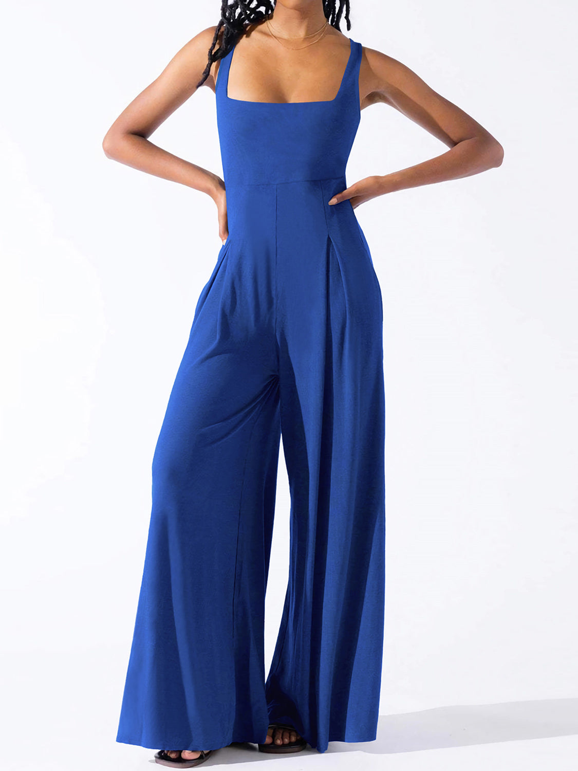 "Avery" Square Neck Wide Strap Jumpsuit